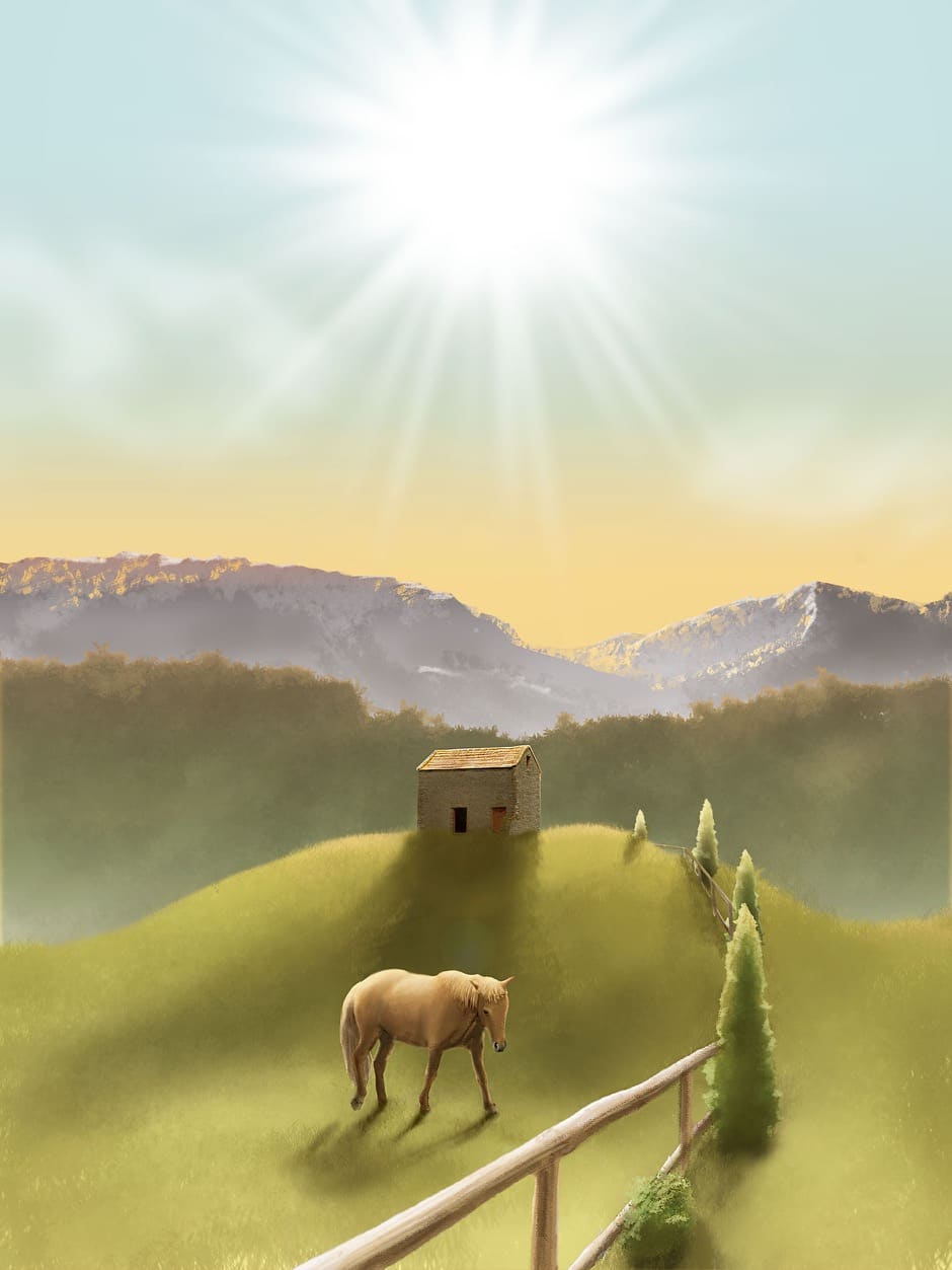 Concept drawing of the farm and the surroundings